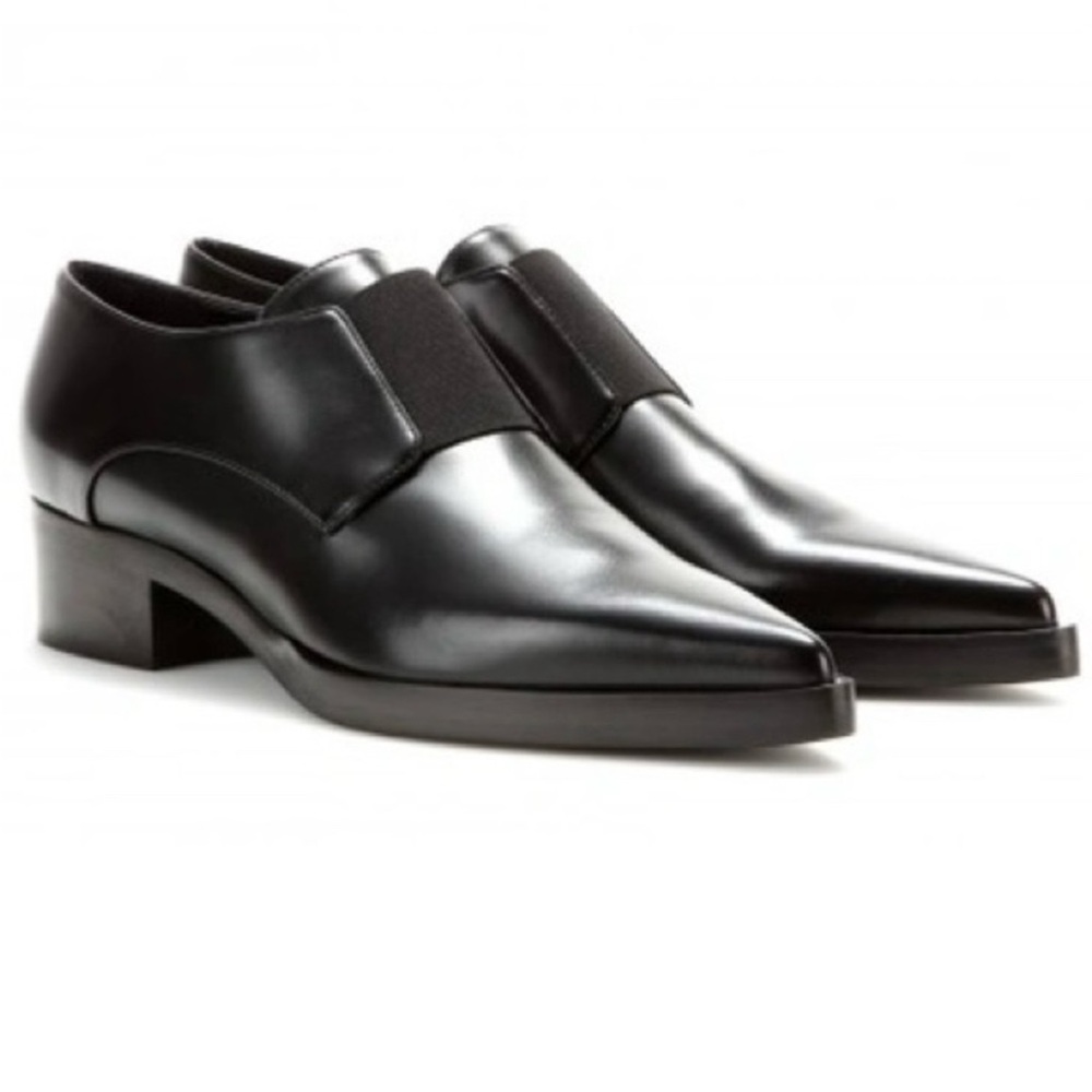Stella McCartney Made in Italy Frankie Black Vegan Leather Pointy
Loafers 10.5